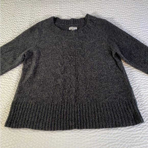 Charcoal & Gray Crew Neck Quarter Sleeve Sweater - Picture 5 of 16